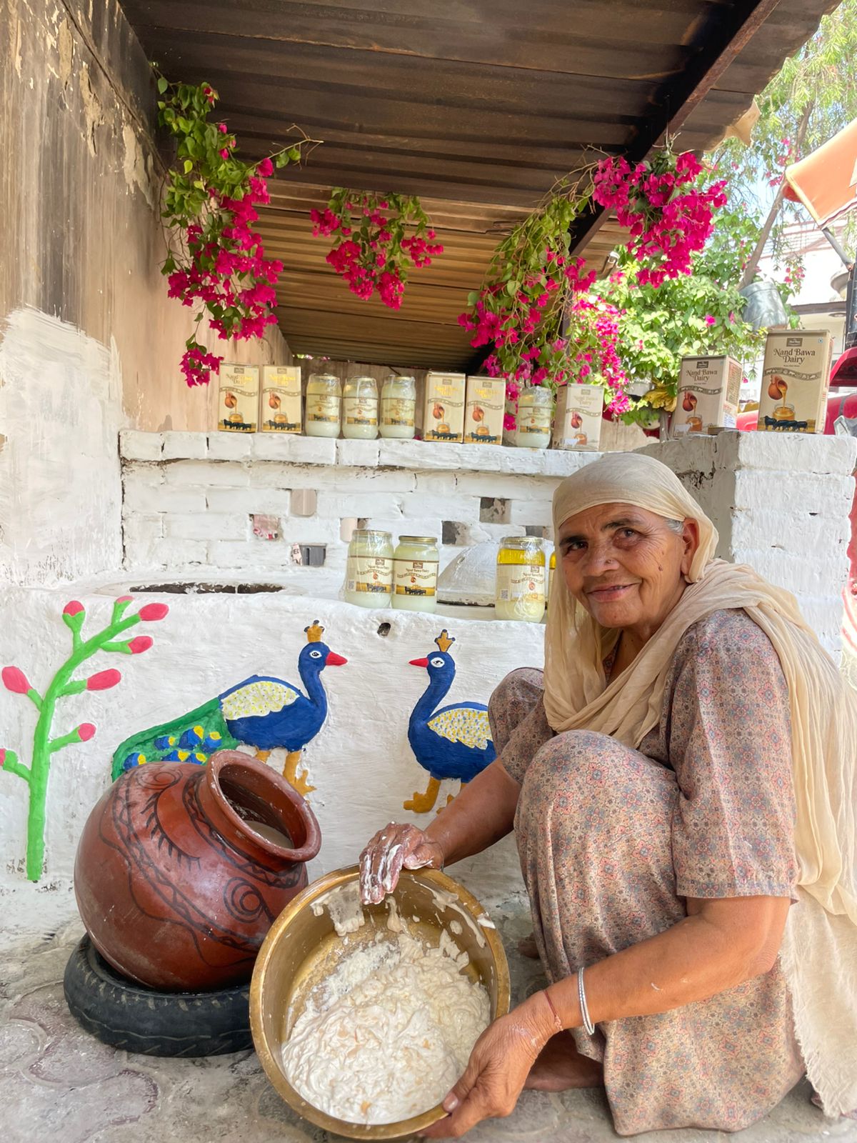 Traditional Bilona churning method for making A2 ghee